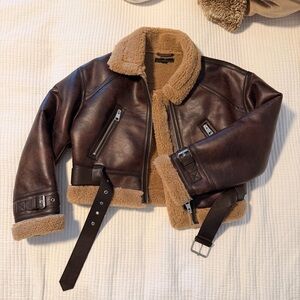 Zara Tan Shearling Jacket